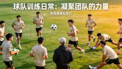 体育赛事纪录片视频封面 - 球队训练日常，展现团队精神